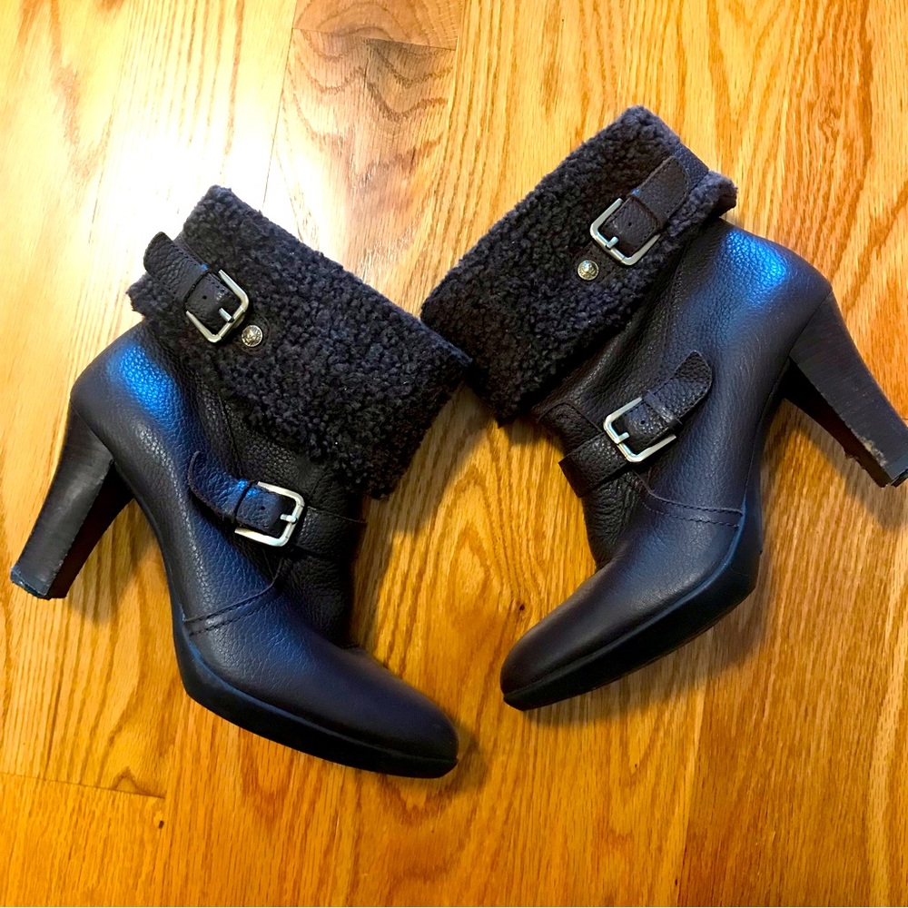 Ann Klein Women Leather Ankle Booties